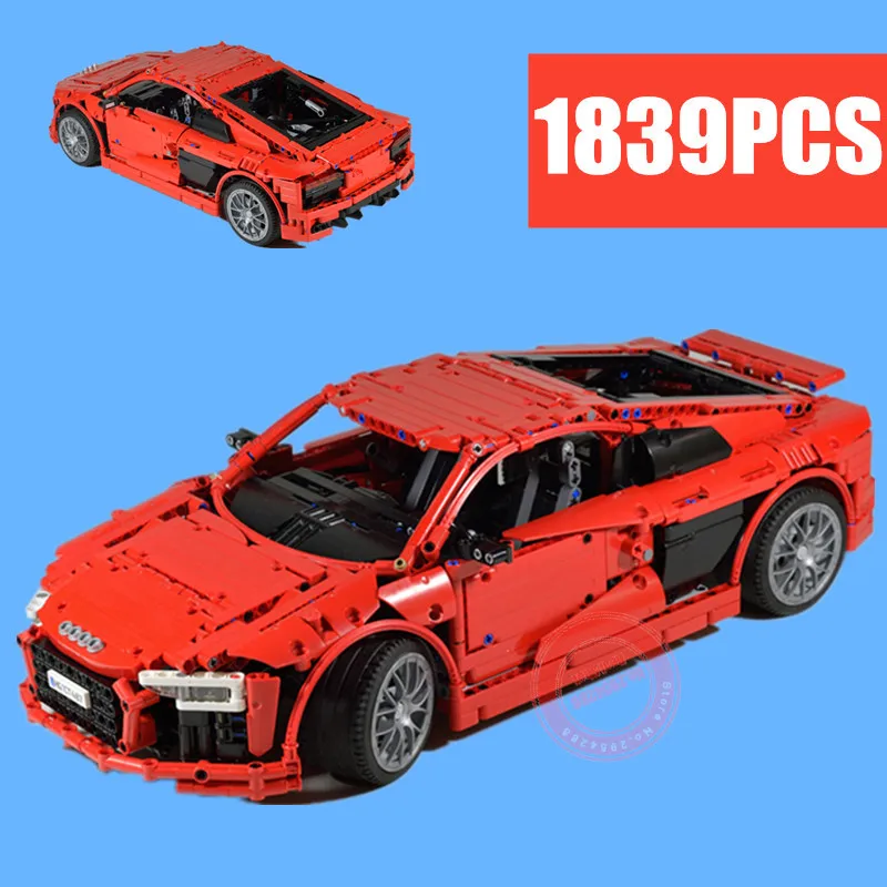 Новинка 2019 супер гоночный автомобиль AUDI R8 MOC 4463 подходят для Lepining Technic комплекты