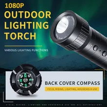 HD мини охотничья видеокамера DV камера ночного видения 1080P 2200mAh фонарик с компасом шлем Спортивная Экшн камера