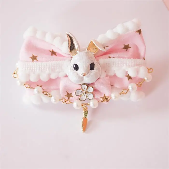 Ручная работа мягкая сестра венонат Kawaii розовая заколка для волос в виде кролика косплей аксессуары для волос японский сладкий Лолита Винтажная заколка для волос - Цвет: hair ring