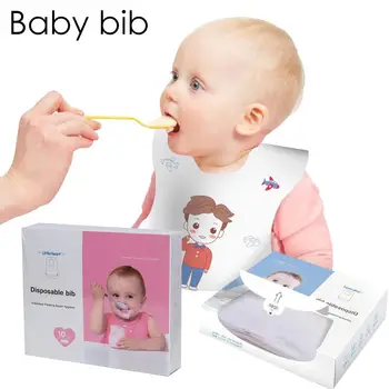 

Baby Disposable Saliva Towel 20PCS/Box Waterproof Bib PE Base Film Disposable Bib Bib Baby Saliva Towel Rice Bowl Disposable Bib