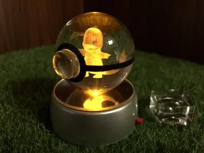 19 50 мм 3D «Pokemon Go», с украшением в виде кристаллов с круглыми пуговицами сотового питание светодиодный ночной Светильник магический шар для детей рождественские подарки - Цвет: 19