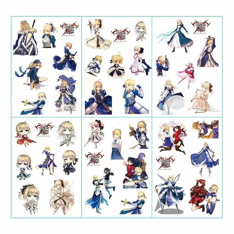 6 шт./партия Fate/Stay Night Аниме наклейки pegatinas книга СТИКЕРЫ пакет Классические игрушки скейтборд каракули стикерные игрушки