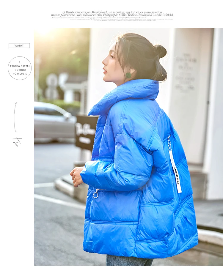 down Jacket Women's Winter New Style Thin Korean-style Loose-Fit Cotton-padded Clothes INS Online Celebrity down Coat