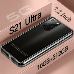 Global Version S21 Ultra Smartphones 16GB+512GB 7.2 inch Mobile Phones Cellphones 16+32MP Dual Card Smart Phone
