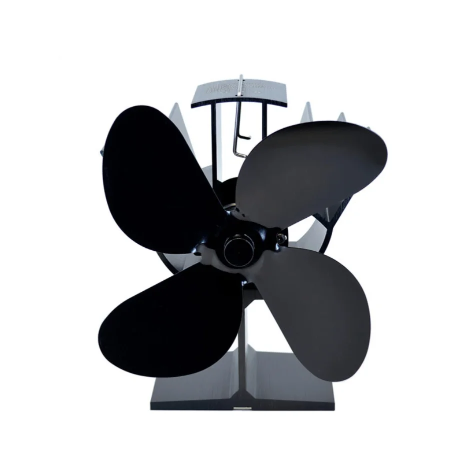 

Black Fireplace 4 Blades Heat Powered Stove Fan Log Wood Burner Ecofan Quiet Home Fireplace Fan Efficient Heat Distribution