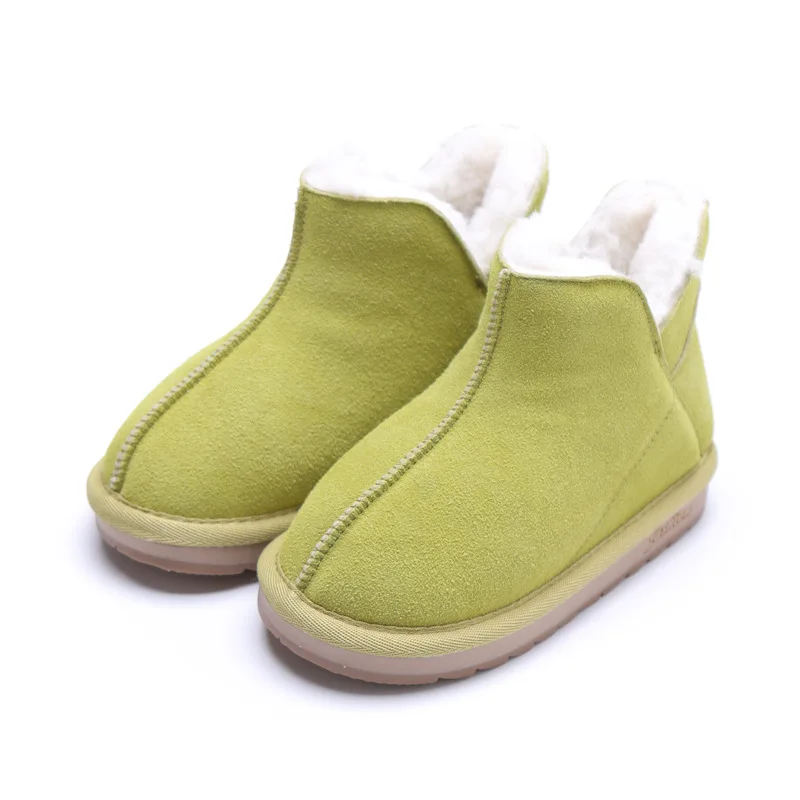 New Winter Kids Snow Boots Baby Girls Fur Warm Boots Boys Black Brand Shoes Children Ankle Boots Fashion Soft Boots Slip On Boot - Цвет: Зеленый