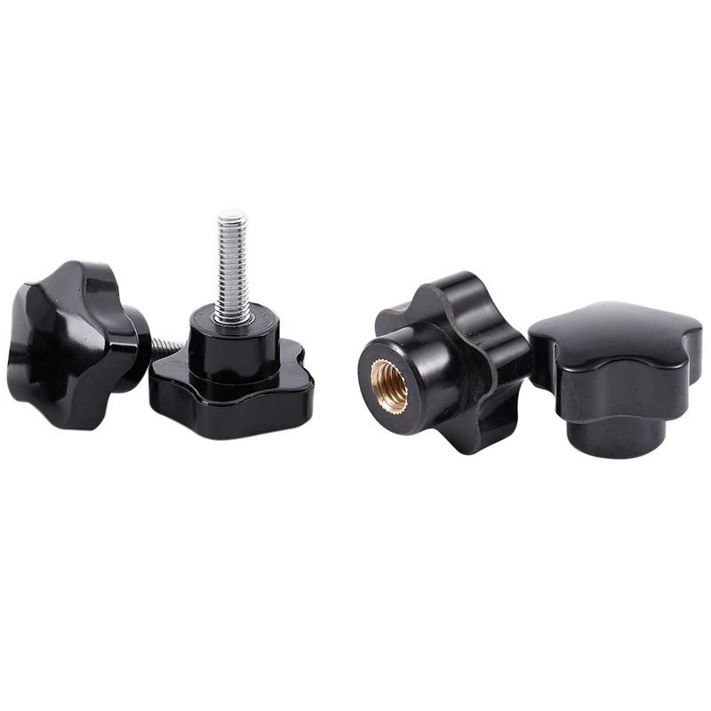 

Top-10 Pcs M8 Thread 30Mm Star Shaped Head Clamping Nuts Knob Grip Handle & 12 Pcs Black Plastic 32Mm Head Diameter Star Clampin