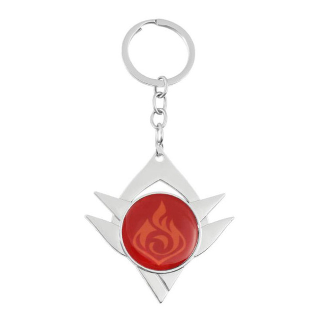 Game Genshin Impact Keychain Eyes of God keychains Luminous Metal Keychains Genshin God Eyes Fashion Lanyard Cosplay Pendant