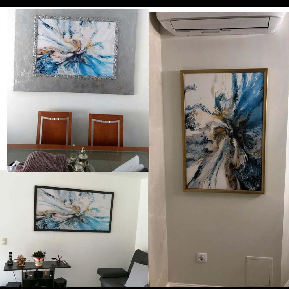 WANGART красочный океан Большой абстрактный постер холст фотообои для гостиной