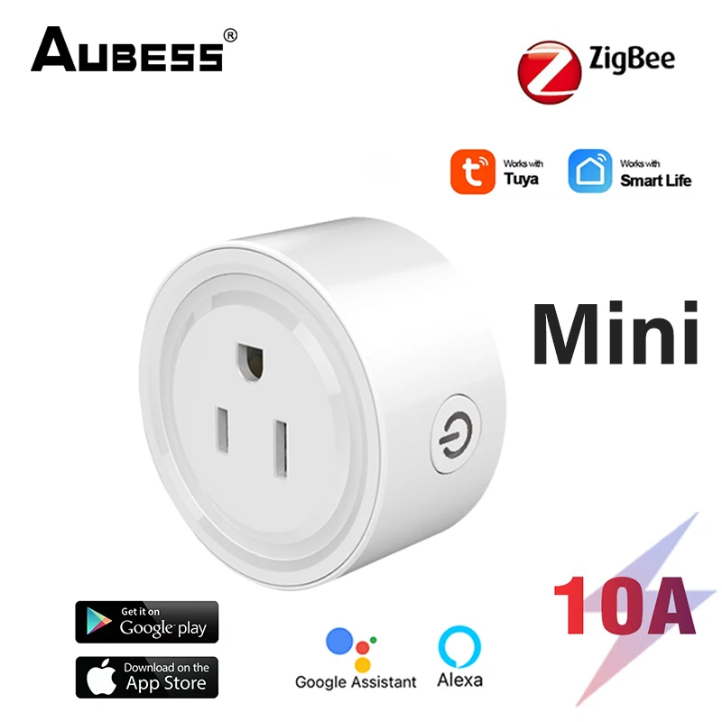 Aubess ZigBee Tuya Smart EU Plug With Power Monitor Smart Home Socket