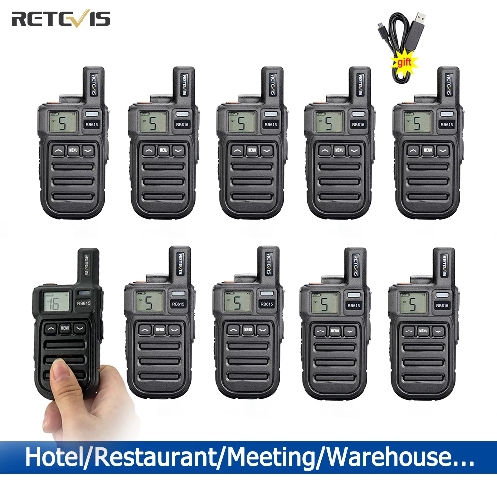 Walkie Talkie Retevis RB645 Dual PTT Professional Walkie-talkie Portable  PMR446 Two Way Radio VOX USB C for Hotel Restaurant - AliExpress