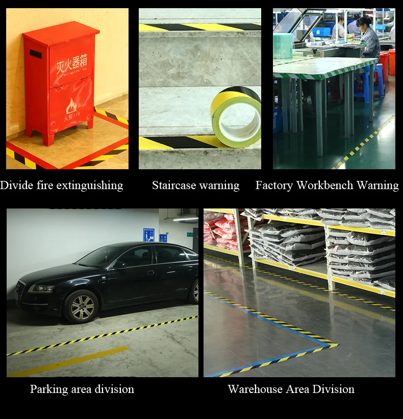 Warning Tape 33m Length PVC Black-yellow Zebra Crossing Warning Landmark Floor Tape Color Scribed Floor Tape