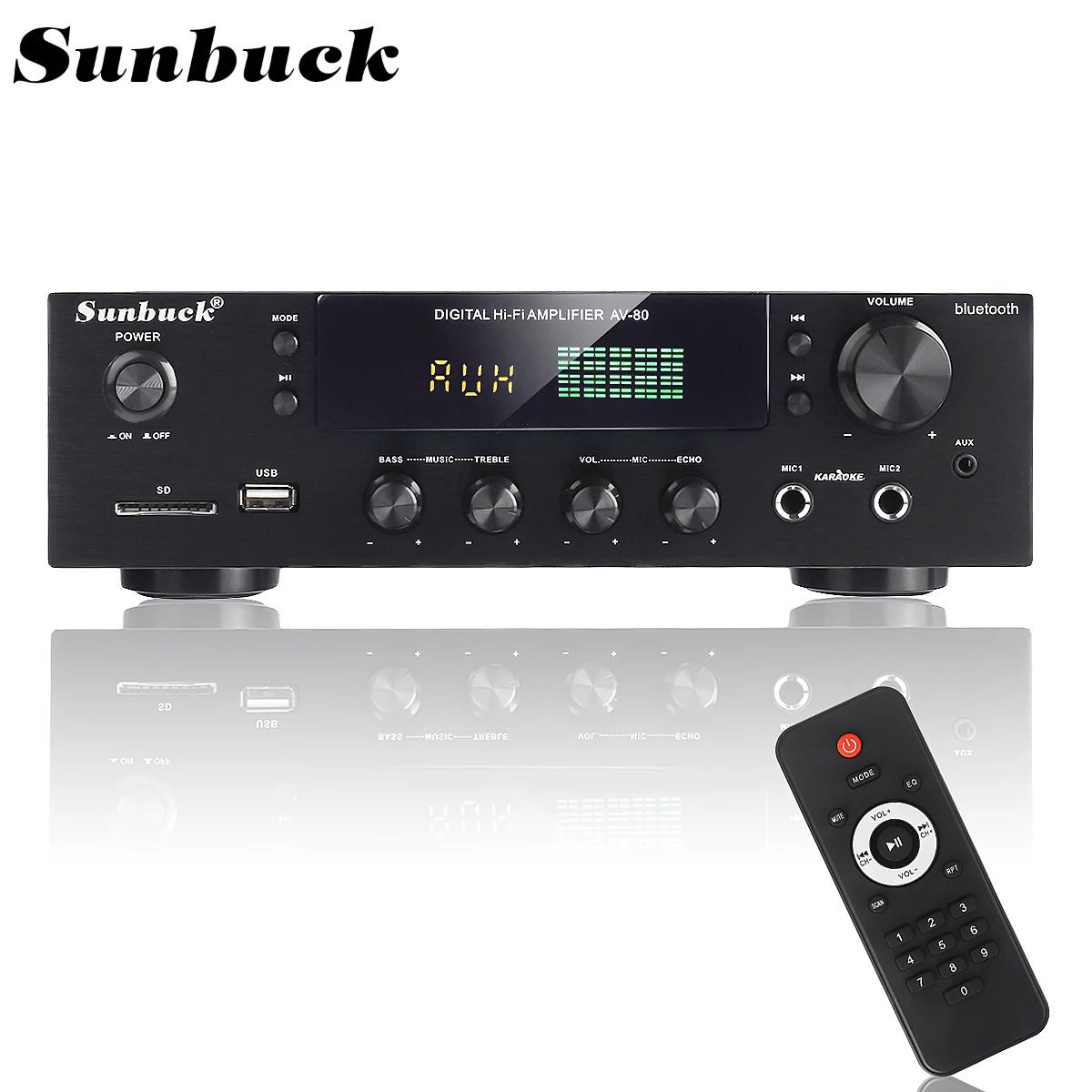 US $46.79 TELI BT1388 HiFi Auto Technology Bluetooth Power Stereo Amplifier Audio Karaoke FM Receiver USB SD Bluetooth Amplifer Board