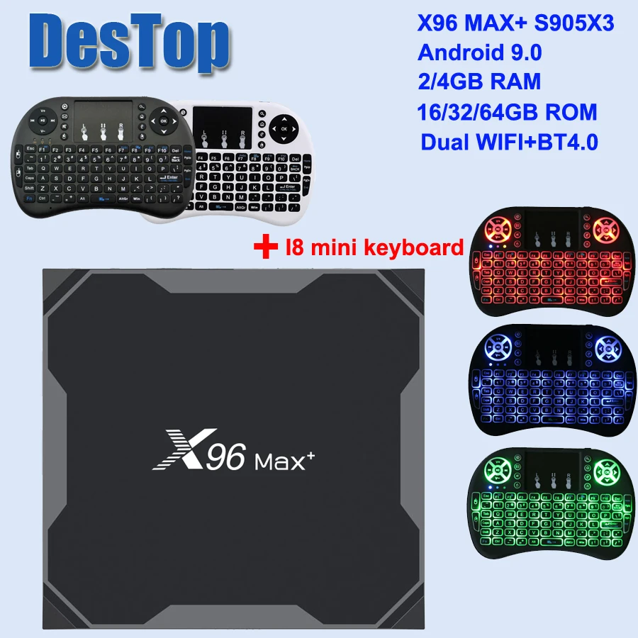 ТВ приставка X96 MAX Plus Android 9 0 4 + 64/32 ГБ Amlogic S905X3 2 16/8K Wifi|ТВ-приставки и медиаплееры| |