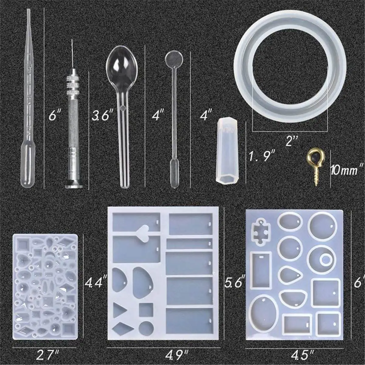 229PCS/LOT DIY Craft Making Tool Set Waterdrop Diamond Necklace Bracelet Pendant Epoxy Mold Silicone Jewelry Mould Keychain Gift