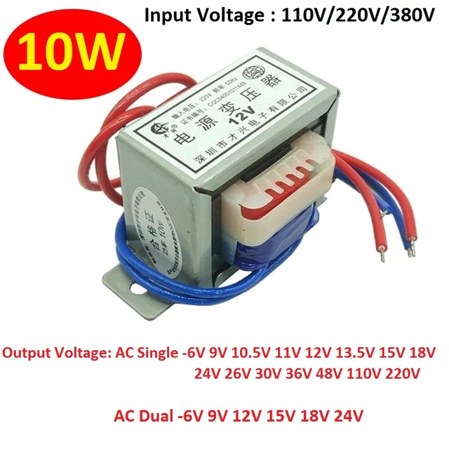 Input 220V 50Hz AC Power Transformer 8W Single/Dual Output 6V/9V/12V/15V/18V/24V