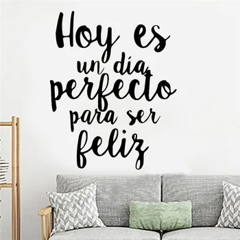 

Carved Spanish Phrase Wall Stickers Vinyl Waterproof Home Decoration Living Room Kid's Room Background Wall House Decal 2972 PVC