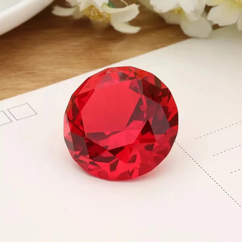 Ornament Crafts Miniature Ornament Crystal Ornament Crystal Stone Ornament Glass Ornament 30mm K9 Crystal Faceted Diamond Birthday Gifts Paperweight Decorative Cut Glass Giant Gemstone Wedding Office Desktop Ornament