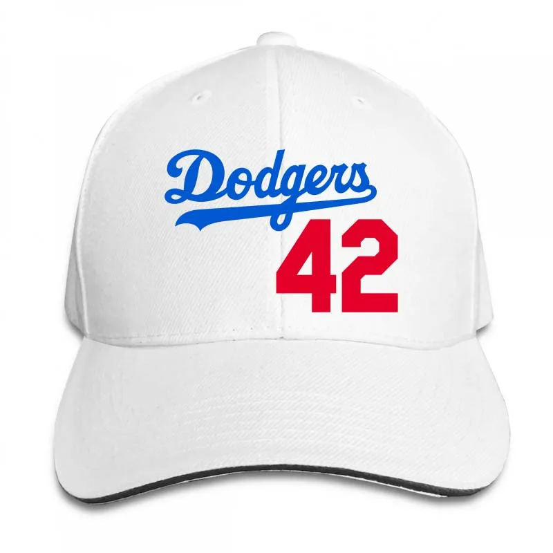 Dodgers 42 бейсбольная кепка для мужчин и женщин, Кепка-Дальнобойщик, модная Регулируемая Кепка - Цвет: 2-White