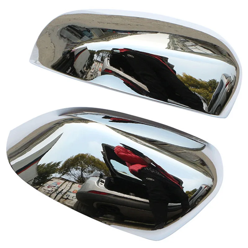Citall 2pcs Silver Abs Chrome Car Plated Side Rearview Mirror Cover Trim  Fit For Peugeot 2008 208 2013 2014 2015 2016 2017