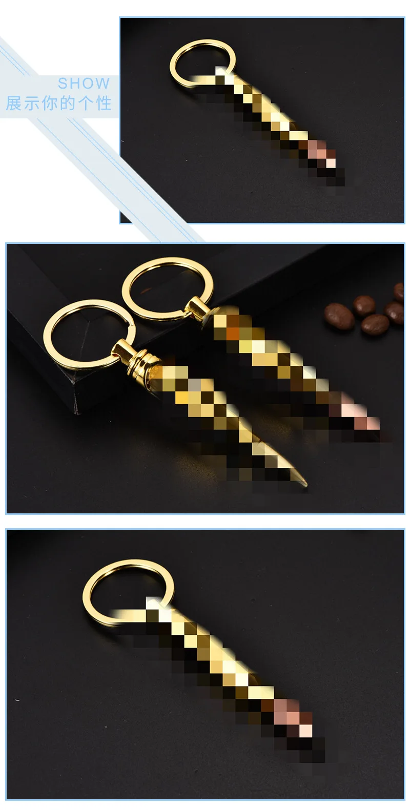 New Style Creative Metal Cool Bullet Beer Bottle Opener Customizable Logo Keychain Pendant