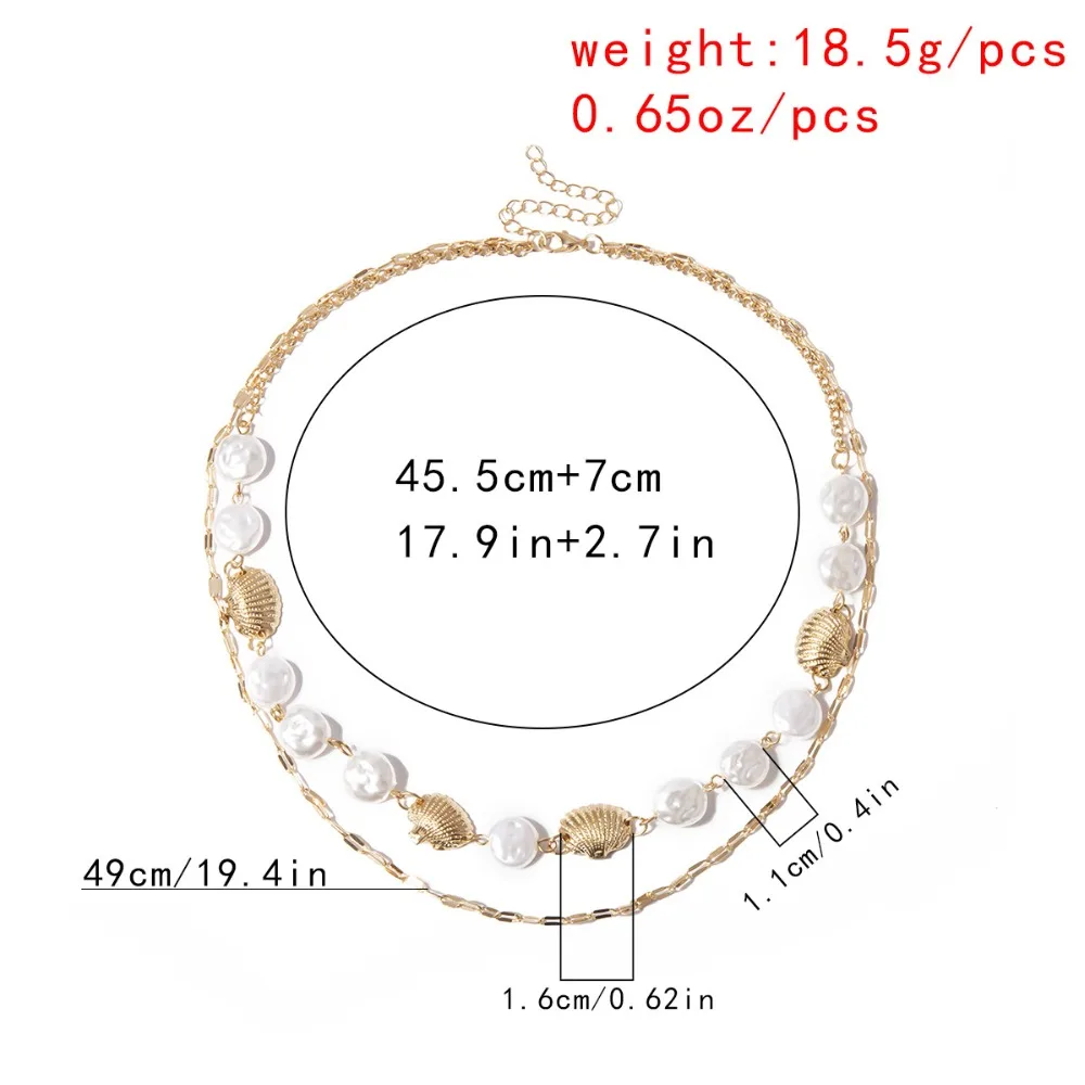 KMVEXO Boho многослойное золотое ожерелье-чокер эффектное ожерелье неровный жемчуг Подвесные цепи ожерелье Женские Ювелирные изделия