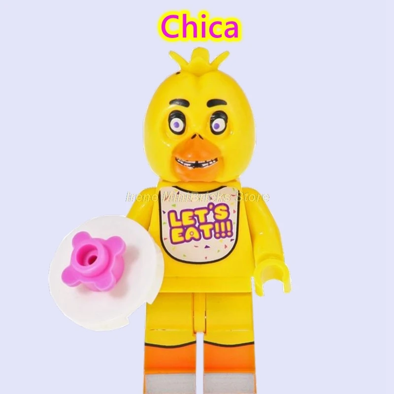 Chica Игра Five Nights at Freddy's Chica Freddy Ryu Bunny Vega Animatronic Dragon Ghast модель строительные блоки игрушки для детей - Цвет: Chica