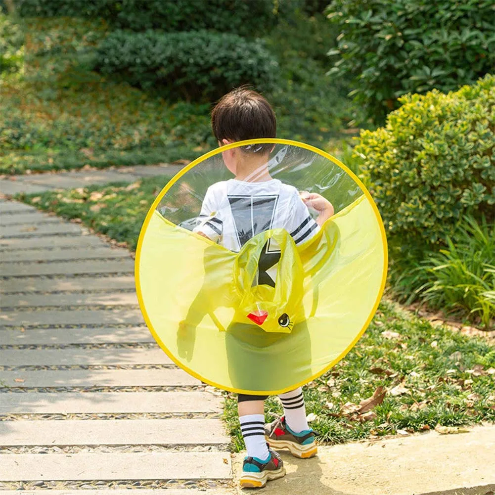 Children Rain Coat PEVA Waterproof Cute Duck Hooded Raincoat Kids Rainwear Poncho for Boys Girls DC112