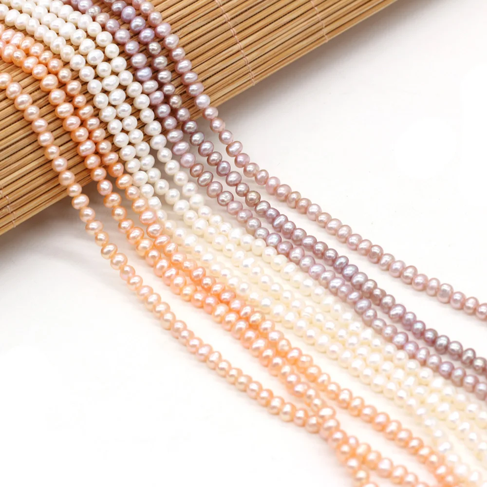Natural de Água Contas para Faça Doce Pérola Pequenas Pérolas Você Mesmo Jóias Fazer Colares Pulseiras Brincos 36cm - Strand Contas Tamanho 3-4mm 25 Joias e Acessórios