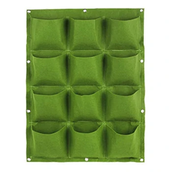 

Wall Hanging Planting Bags 12 Pockets Grow Bag Planter Vertical Garden Vegetable Living Garden Bag Green