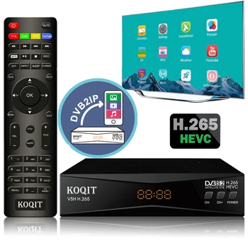 

Koqit H.265 DVB-S2 Receptor Satellite Receiver Finder T2-MI Tuner IPTV Decoder AC3 Digital DVB2IP set-top box Youtube CS Biss/vu