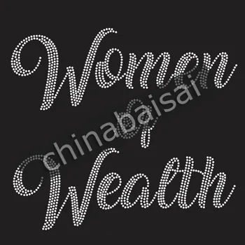 

The letters "women a wealth" Rhinestone Transfer Motif Designs