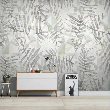 

milofi custom 3d nordic tropical plants modern minimalist geometric tv background wallpaper mural