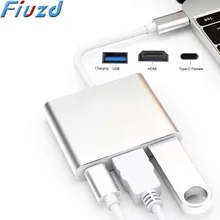 Fiuzd USB C концентратор 3 в 1 USB док-станция USB-C к HDMI кард-ридер RJ45 адаптер для MacBook samsung huawei Xiaomi Iphone