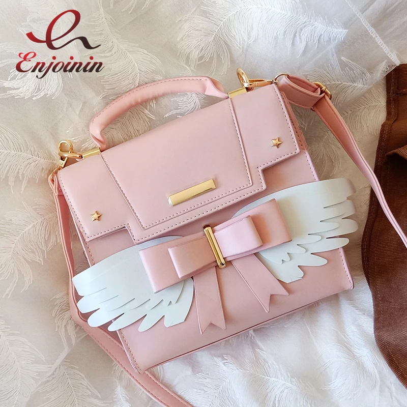 Lolita bolso de con alas para con lazo, color rosa, estilo japonés|Bolsos de hombro| AliExpress