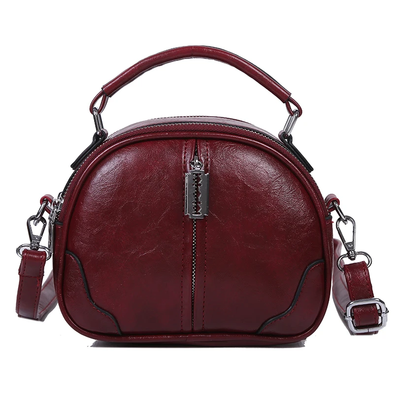 Дикая женская сумка мини двойной карман высокое качество искусственная кожа женская сумка через плечо дизайнерская сумка - Цвет: Бургундия