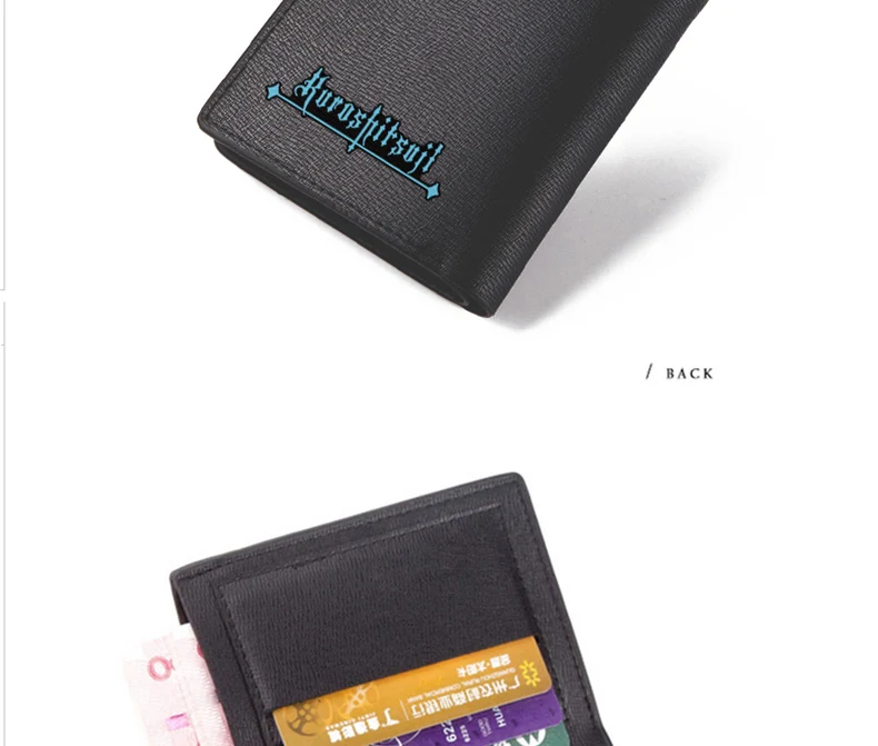 Black Butler Wallet Ciel Phantomhive Sebastian Michaelis Black Long PU Purse (4)