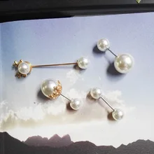 Анти-экспозиция двуглавый жемчуг трапециевидная брошь для кардигана заколка на шарф рубашка воротник булавка подтяжки брюки не одежда фиксирующая игла