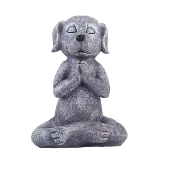

Meditation Yoga Dog Statue Collectable Exquisite Small Statues Home Office Desk Decoration Ornament Toy Gift
