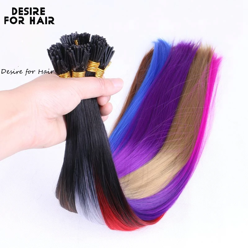 Synthetic Crochet Hair 50strands 22inch Long 1g Heat Resistant Synthetic I tip Micro Ring Hair Extensions