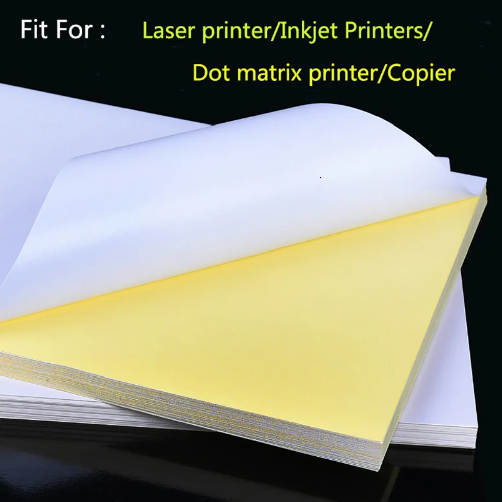 

High quality 50 Sheets A4 Laser Inkjet Printer Copier Craft Paper White Self Adhesive Sticker Label Matte Surface Paper Sheet