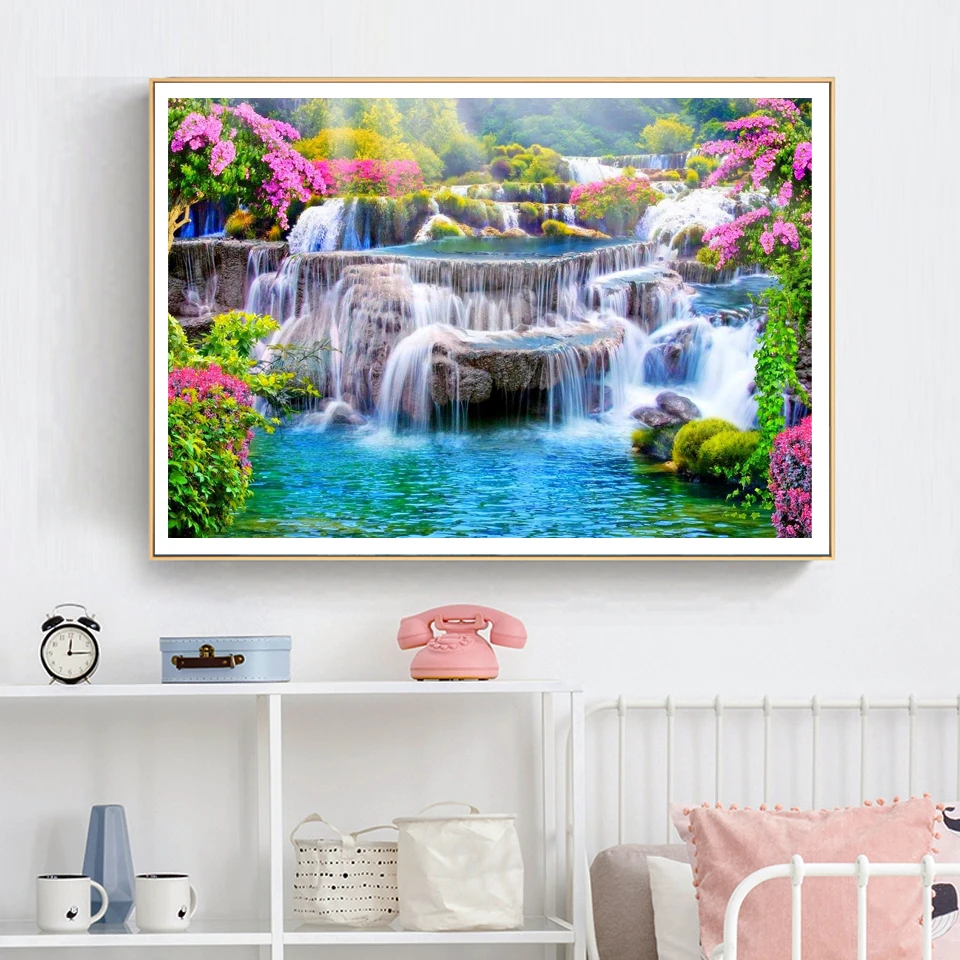 5D DIY Diamond Painting Landscape Coastal Sunset Rhinestone Picture Full Square/Round Diamond Embroidery Mosaic Decoration Gift