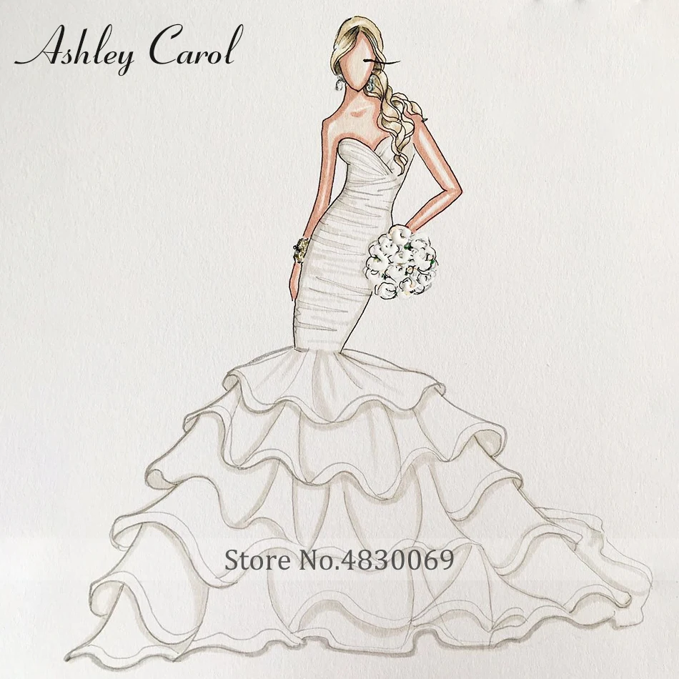 Ashley Carol Custom Mermaid Wedding Dress Elegant Personalized Customized  Handmade Any Mermaid Wedding Gowns - AliExpress 320
