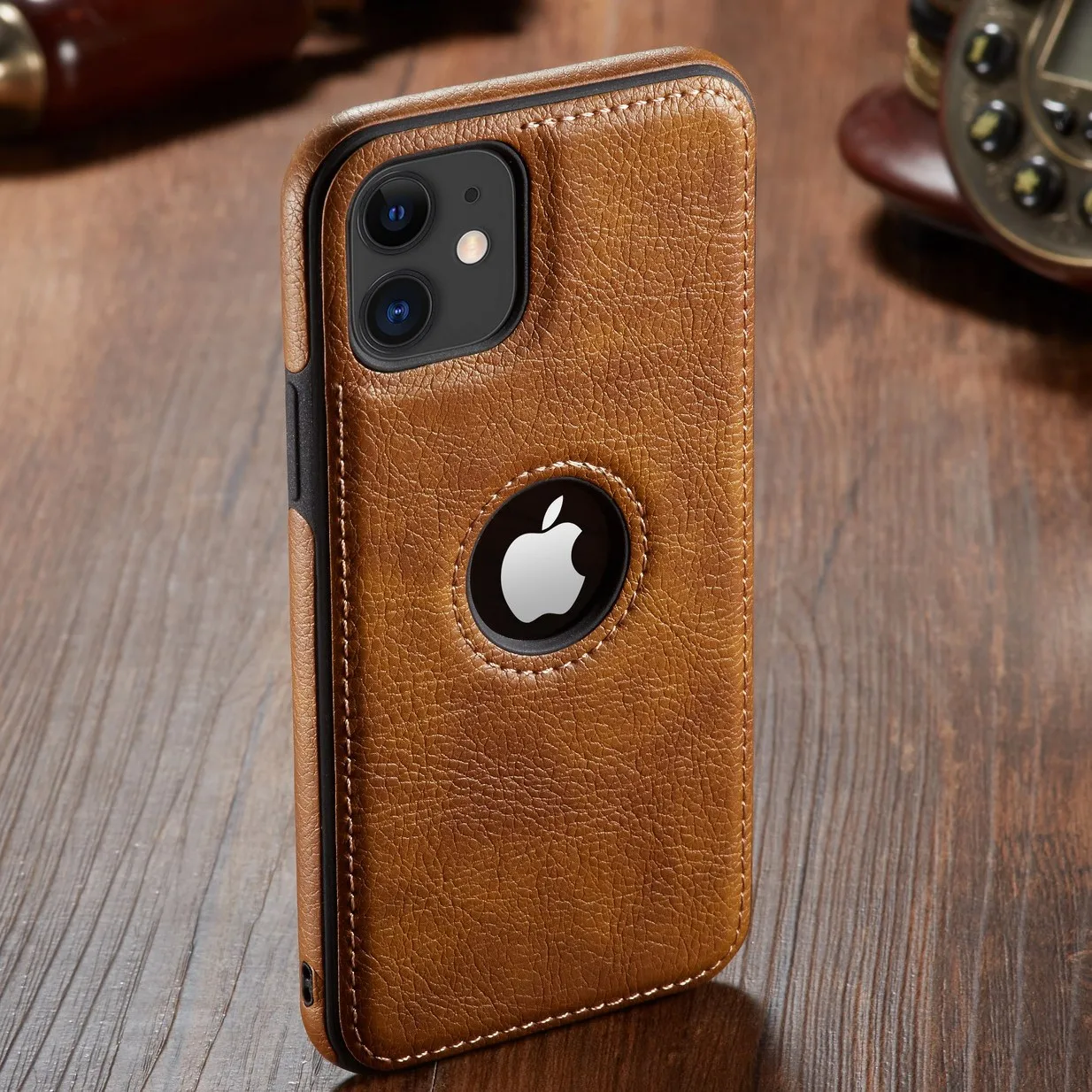 Brown Для iphone 11 11 Pro 11 Pro Max чехол, роскошный винтажный Тонкий чехол из искусственной кожи на заднюю панель для iphone XS Max XR X 8 7 6 6S Plus чехол - Цвет: Brown