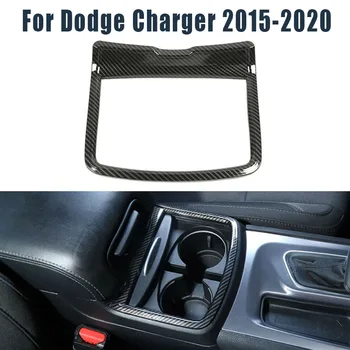 

New Arrival High Quality Cup Holder Cover Trim Decor Sticker For Dodge Charger 2015-2020 Carbon Fiber