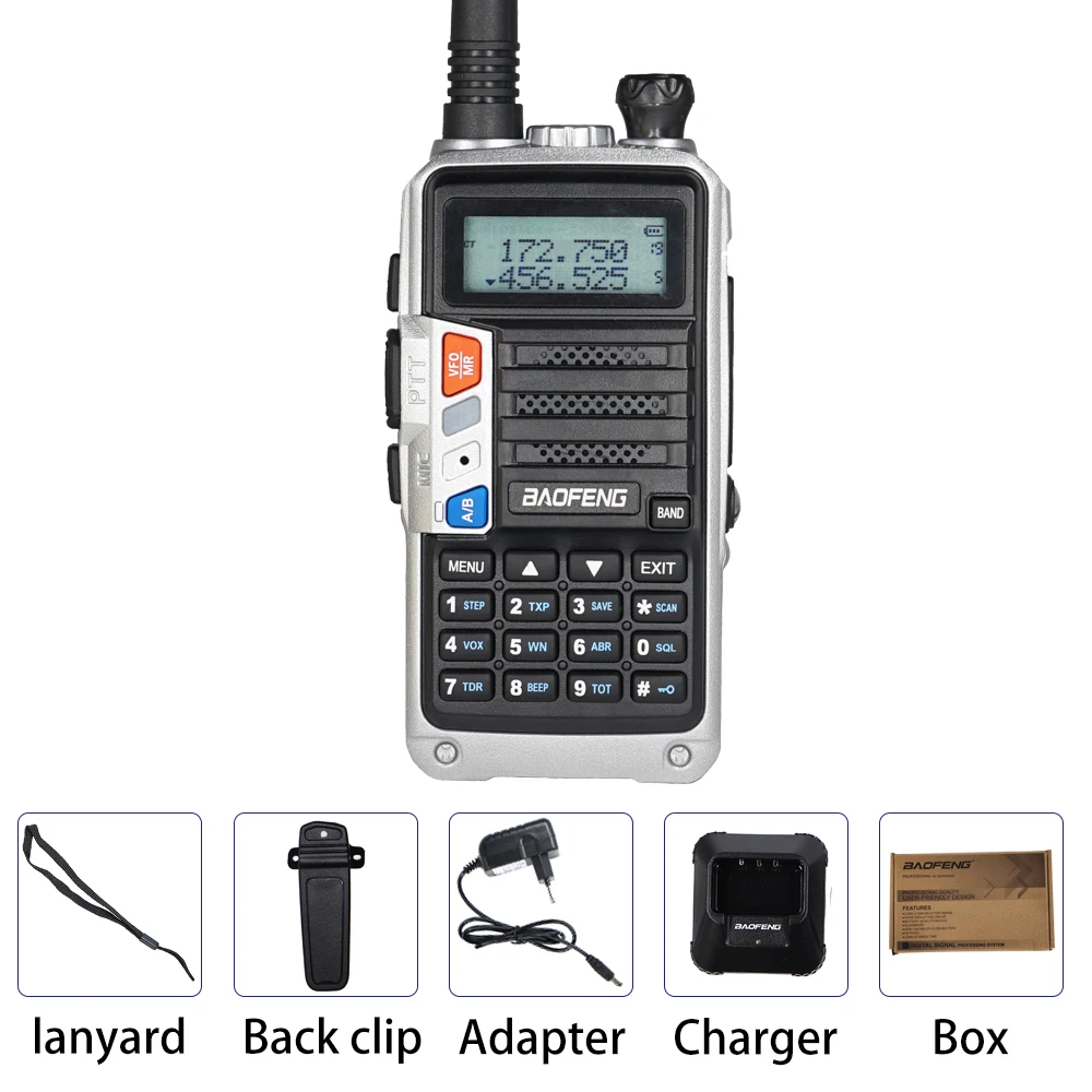 Silver Box BaoFeng UV-5R Pro мощная рация CB радио трансивер 8 Вт 10 км Диапазон портативная радио для охоты лес город обновление 5R - Цвет: Silver Box