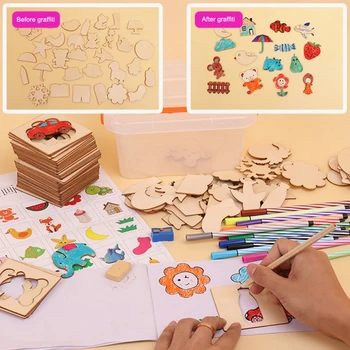 

100Pcs Baby Toys Drawing Toys Painting Stenci Coloring Board Children Creative Doodles Early Learning Education Toy Drawing Tool