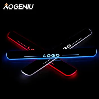 

LED Car Door Sill Scuff Plate For Dacia Sandero Stepway 2019 2020 Luminous Door Pathway Cover Trim Auto Accessories