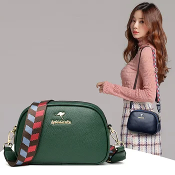 

2020 Small Flap Shoulder Bag Women Lichee Pattern Wide Strap Leather Lady Cross Body Bag Simple Casual Female Handbags Sac Femme