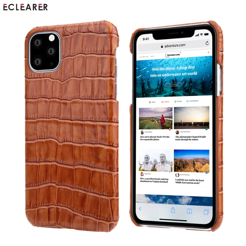 

Luxury Crocodile Pattern Genuine Leather Case For Apple iPhone 11 Pro Max Hard Back Cover For iPhone 11 Pro Case For iPhone11